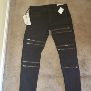 - Rag & Bone NWT Black moto punk jeans